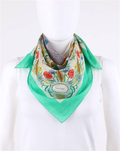 USED FOULARD SCARF GUCCI FLORA ACCORNERO 